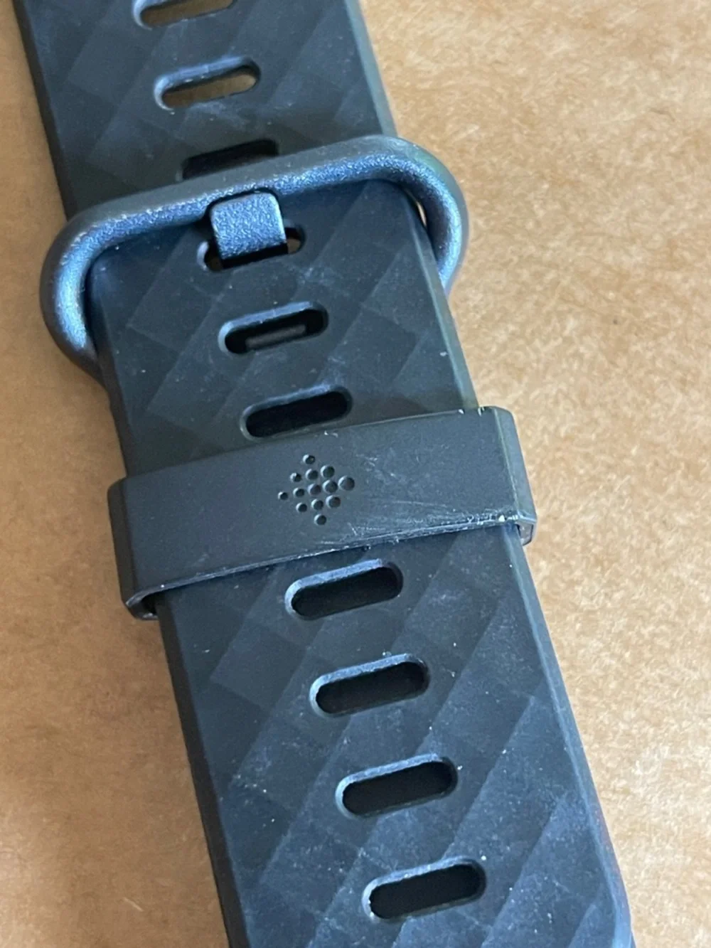 Fitbit Charge 4 or Charge 3 Black Textured Silicone Band Size Large 6.7